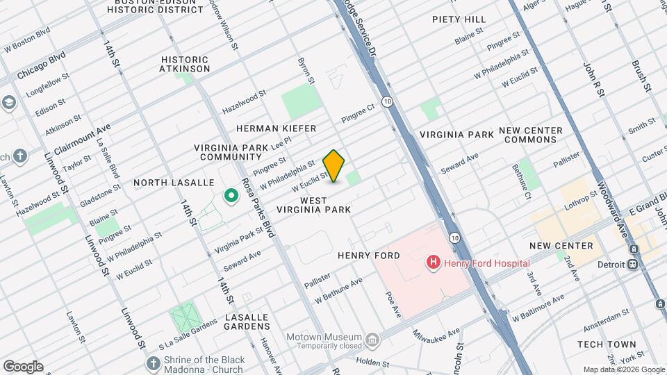 1484 Virginia Park St, Unit Upper Map and Location Details