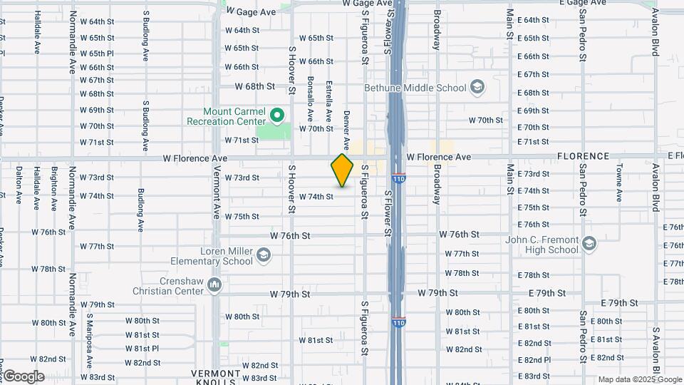 601 W 74th St Mapa y Detalles de la Ubicación