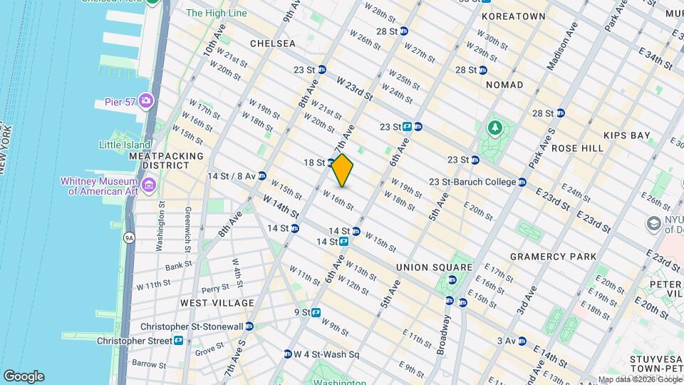 130-134 W 17th St Mapa y Detalles de la Ubicación