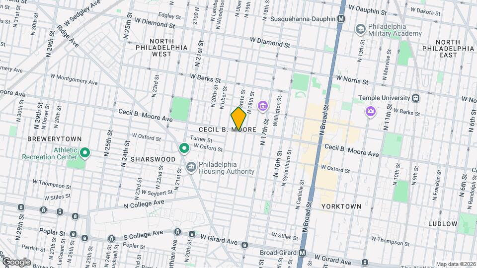 1816 Cecil B. Moore Ave, Unit A Mapa y Detalles de la Ubicación