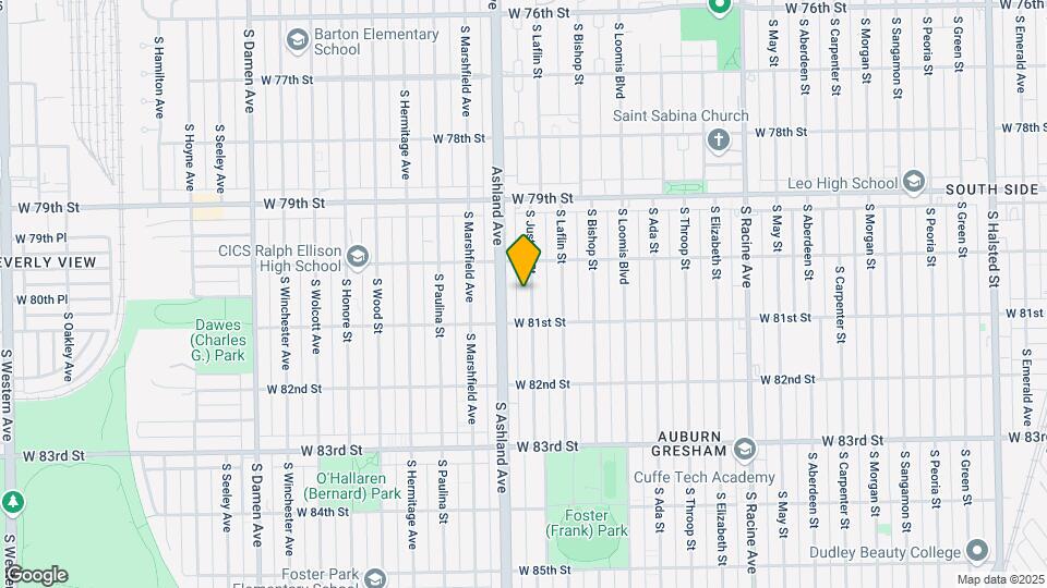 8030 S Justine St Map and Location Details