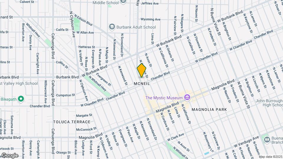 1212 N Hollywood Way Map and Location Details