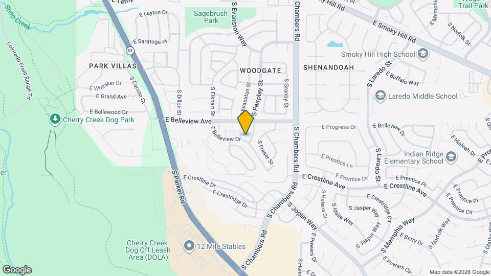 14925 E Belleview Dr Map and Location Details