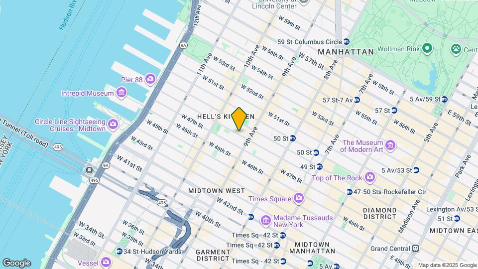 424 W 48th St Map and Location Details