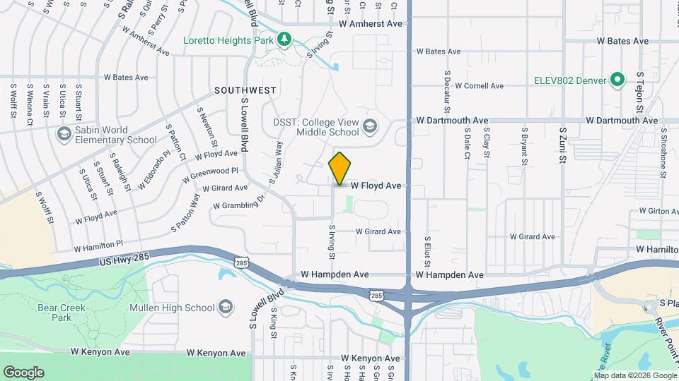 3200 W Floyd Ave Mapa y Detalles de la Ubicación