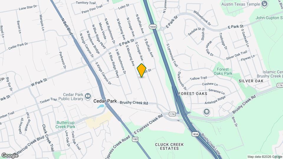 404 S Mustang Ave Map and Location Details