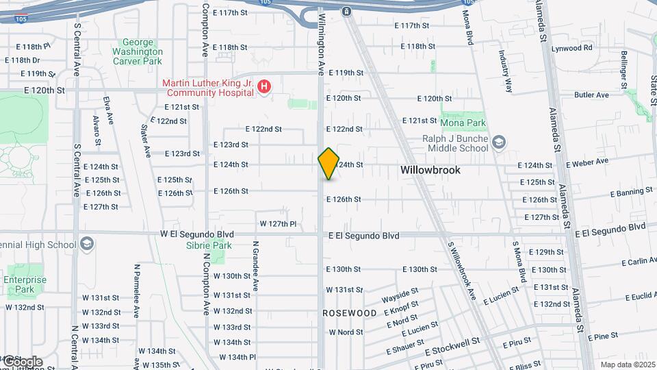 12500 S Wilmington Ave Map and Location Details