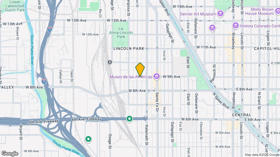 1036 W 9th Ave Map and Location Details
