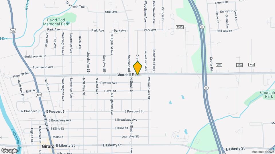 631 Churchill Rd Map and Location Details