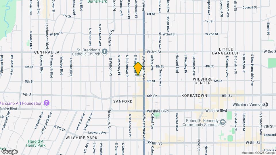 444 S Manhattan Pl Map and Location Details
