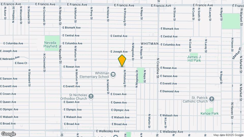 1658 E Rowan Ave Mapa y Detalles de la Ubicación