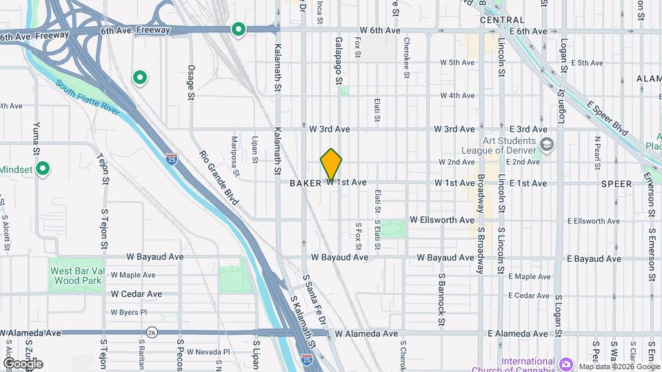 718 W 1st Ave Map and Location Details