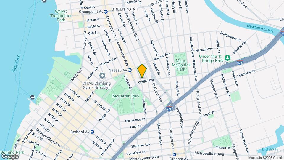 282 Driggs Ave Mapa y Detalles de la Ubicación