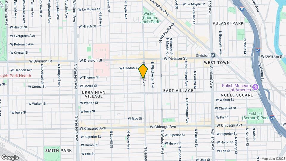 1046 N Damen Ave Map and Location Details
