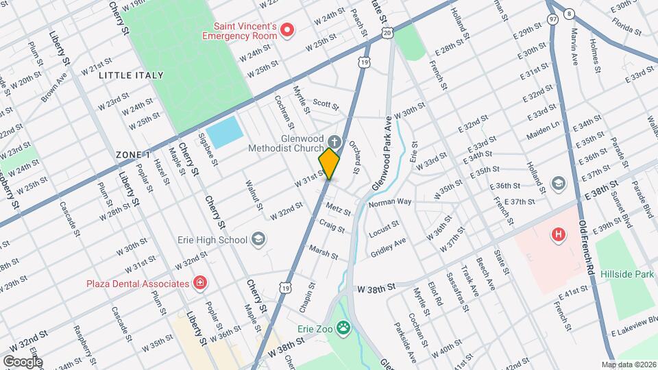 3103 Peach St, Unit 1st floor Map and Location Details