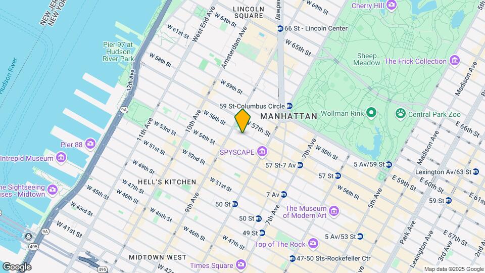 342 W 56th St Mapa y Detalles de la Ubicación