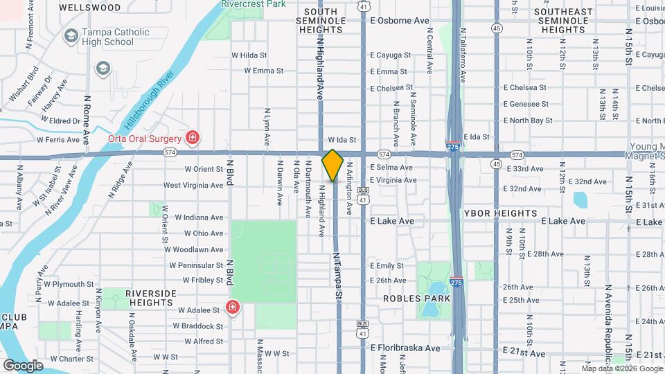 3810 N Tampa St Map and Location Details