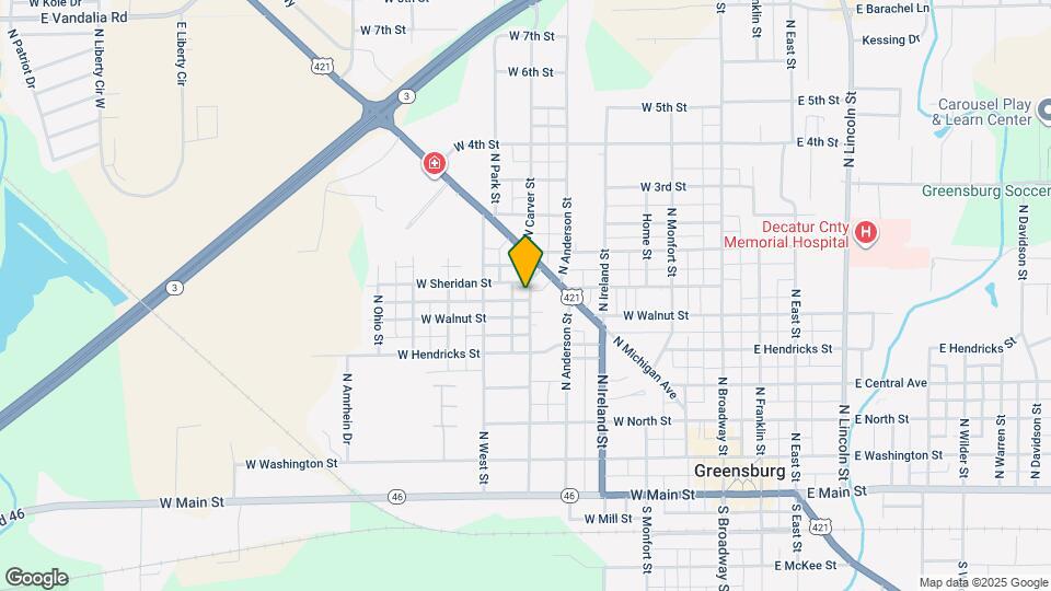 621 N Carver St Map and Location Details