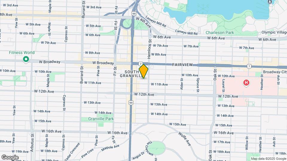 1435 W 11th Ave Map and Location Details