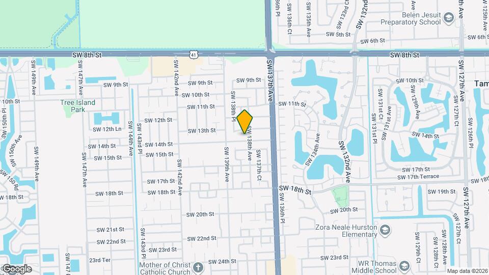 13821 SW 14th St Map and Location Details