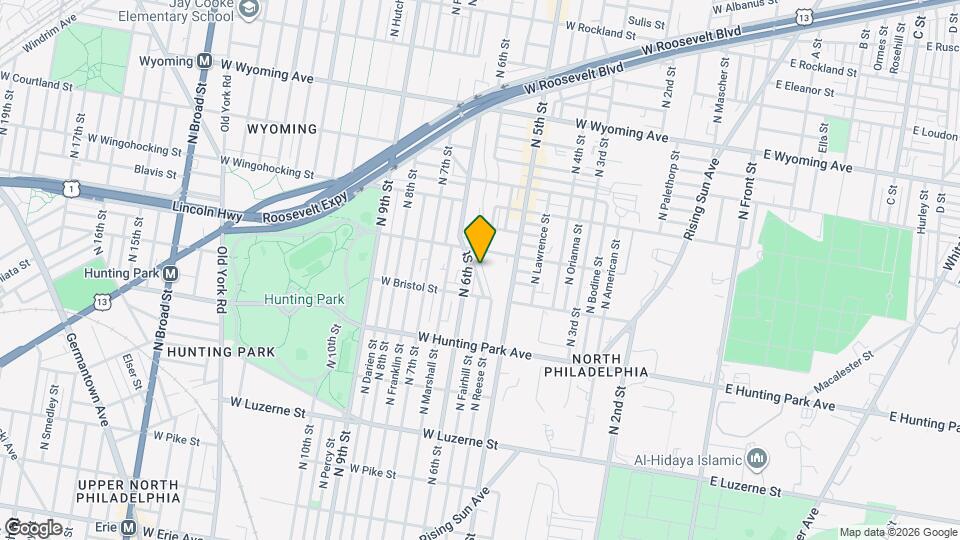 4341 N Fairhill St Map and Location Details