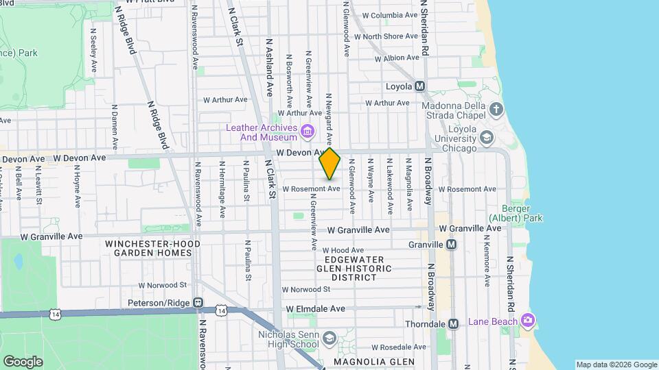 1434 W Rosemont Ave, Unit 1 Map and Location Details