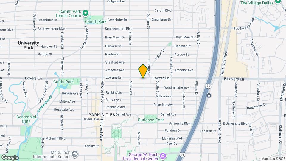 3101 Lovers Ln Map and Location Details