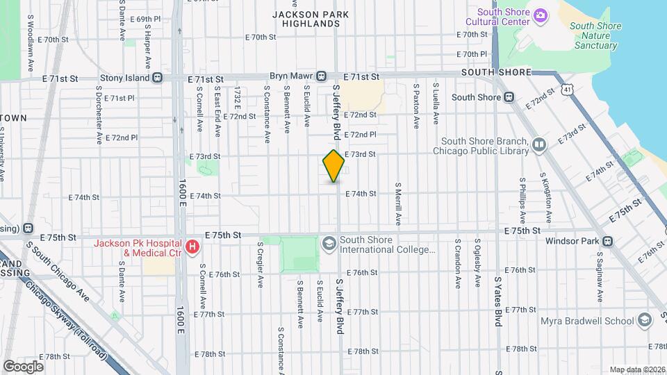 1942 E 74th St Map and Location Details