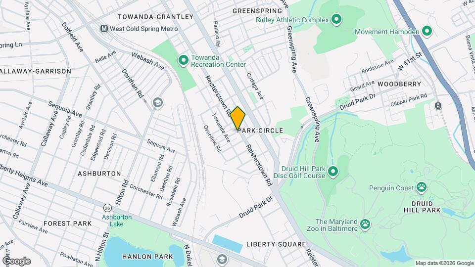 3614 Reisterstown Rd Map and Location Details