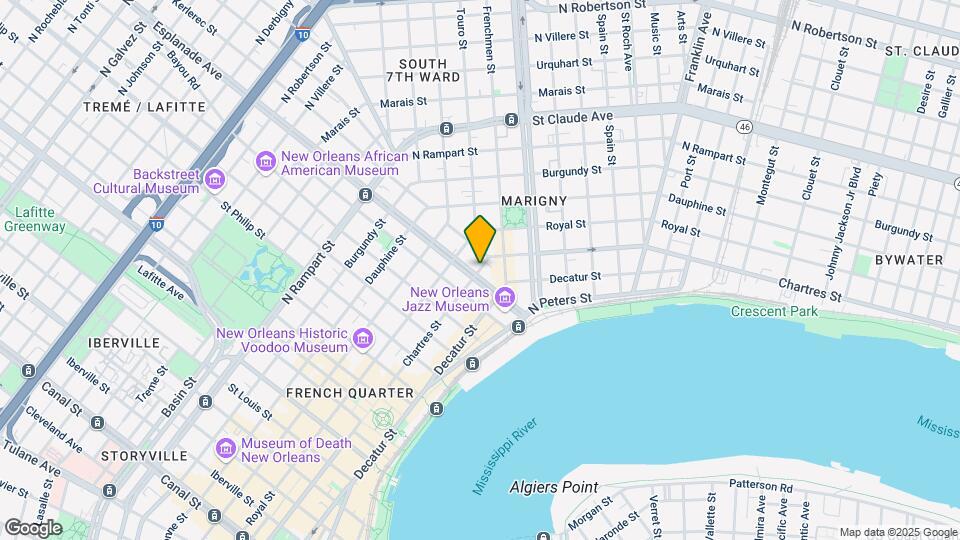 1421 Chartres St, Unit NOLA Condo/parking Map and Location Details