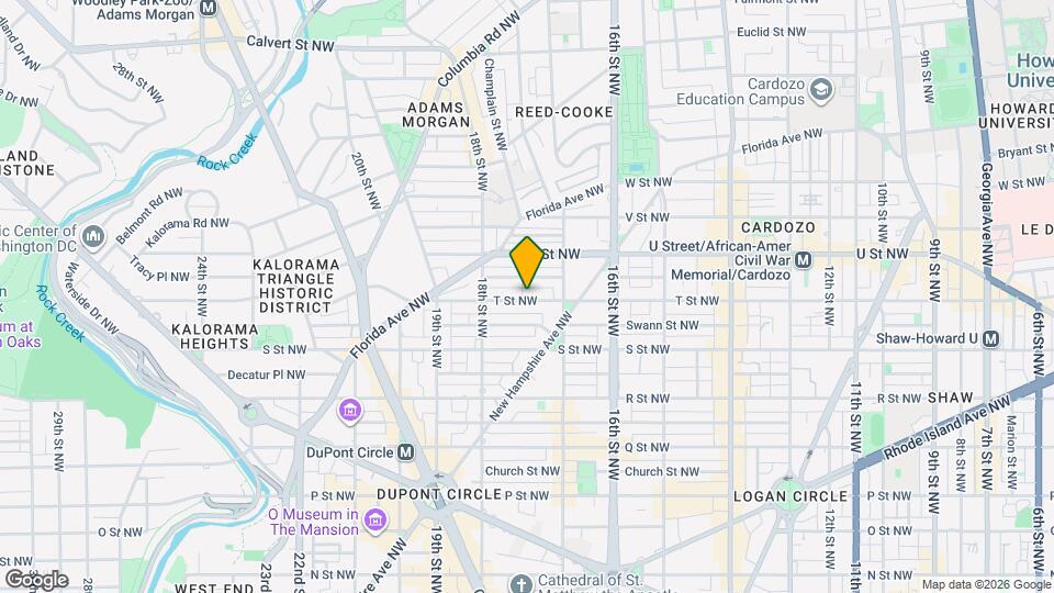 1735 1/2 T St NW, Unit 1735 1/2 T Street Mapa y Detalles de la Ubicación