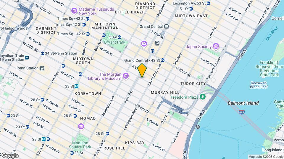 108 E 38th St Mapa y Detalles de la Ubicación