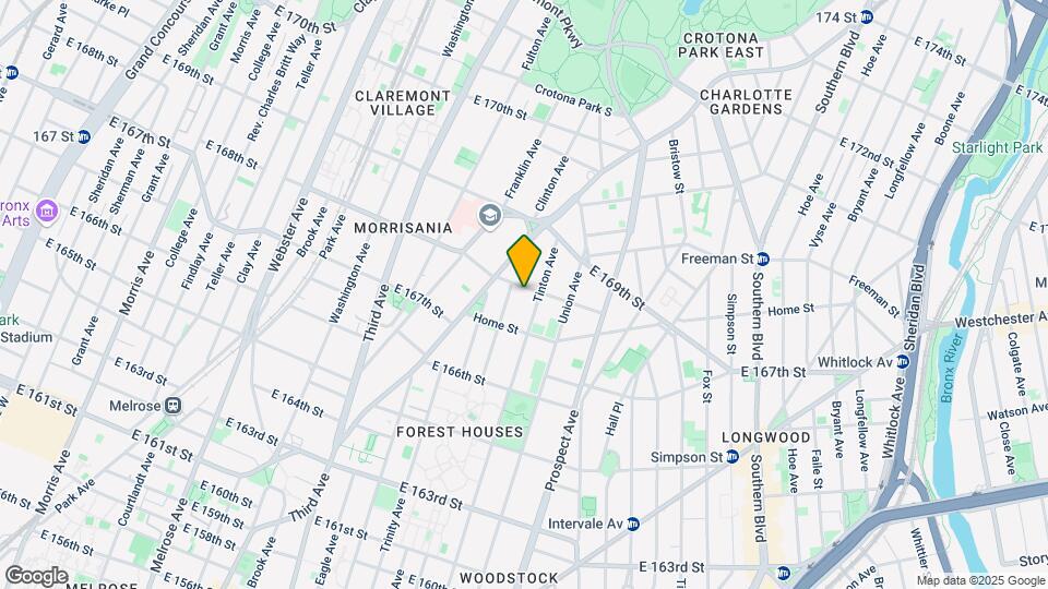 764 East 168th Street Map and Location Details