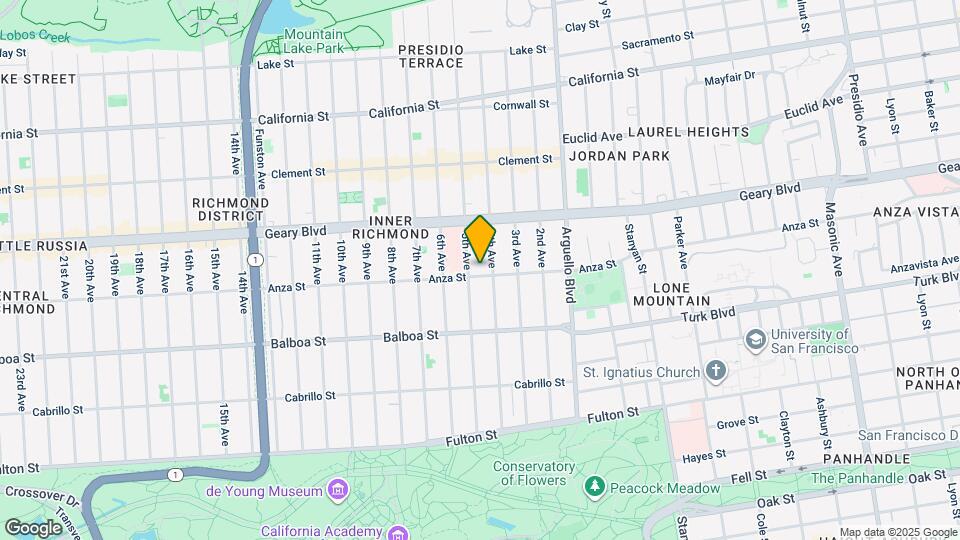 1334 Anza St, Unit 1334 Map and Location Details