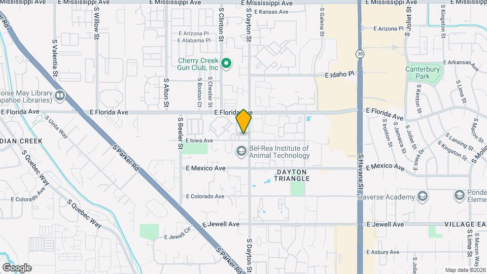 9661 E Iowa Ave Map and Location Details