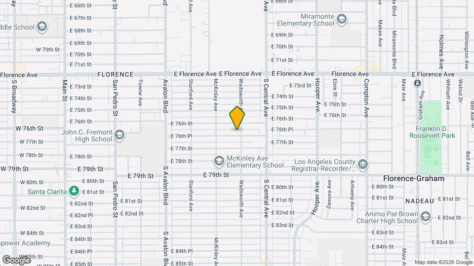 851 E 76th Pl Map and Location Details