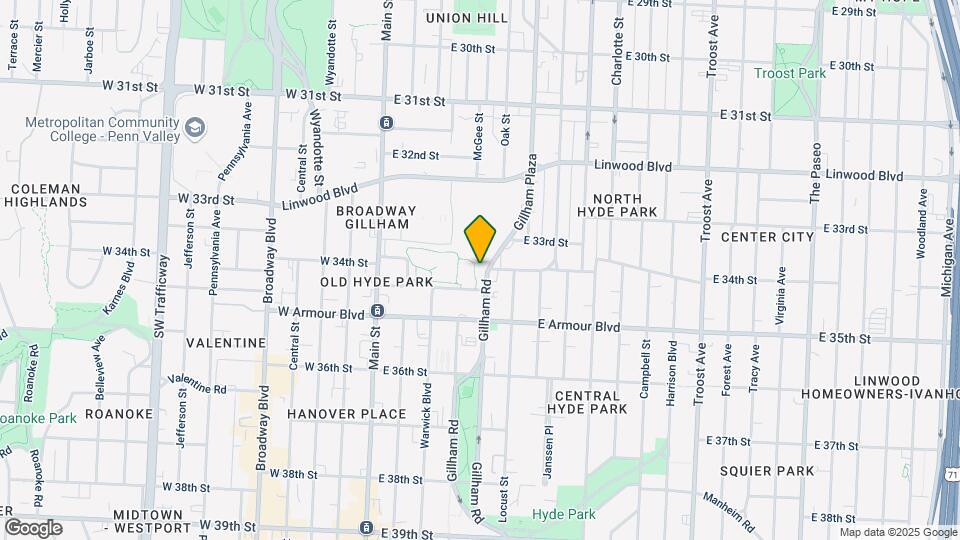 3404-3406 Gillham Rd Mapa y Detalles de la Ubicación