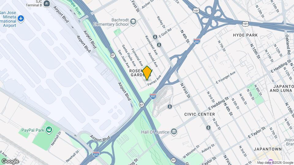 1210 Santa Paula Ave Map and Location Details