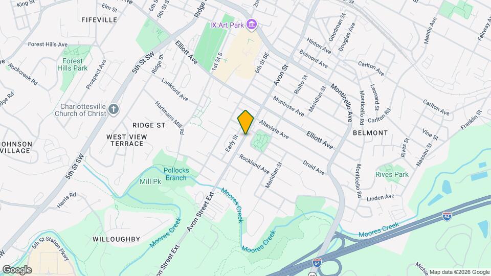 1304 Avon St Map and Location Details