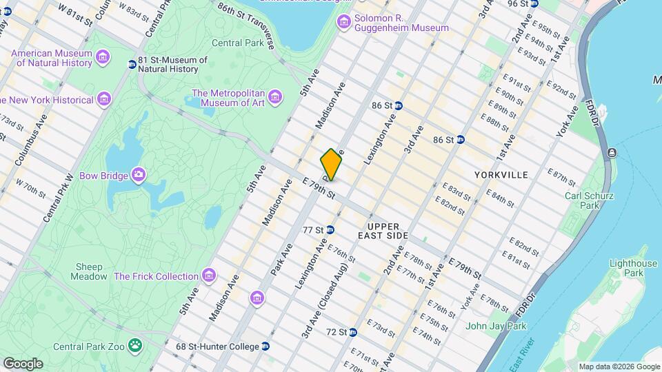 109 E 79th St, Unit 10E Mapa y Detalles de la Ubicación