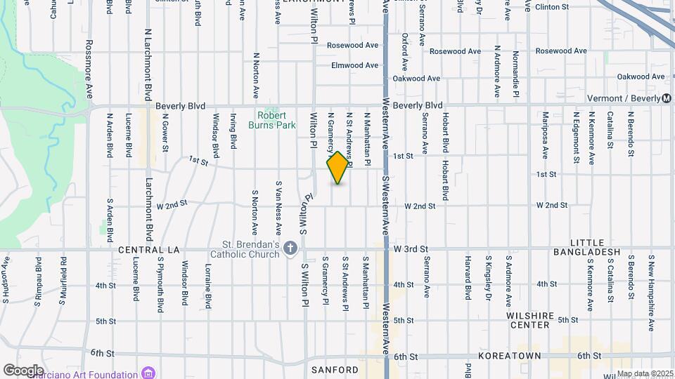 134 S Gramercy Pl Map and Location Details
