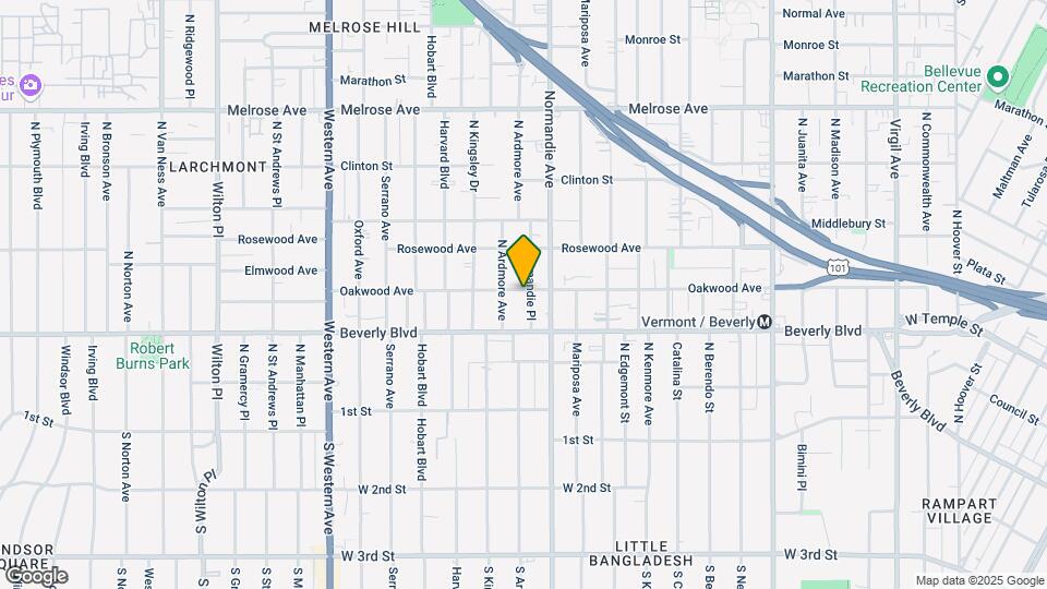 4354 Oakwood Ave Map and Location Details