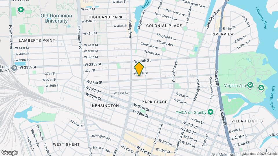 724 W 35th St Map and Location Details