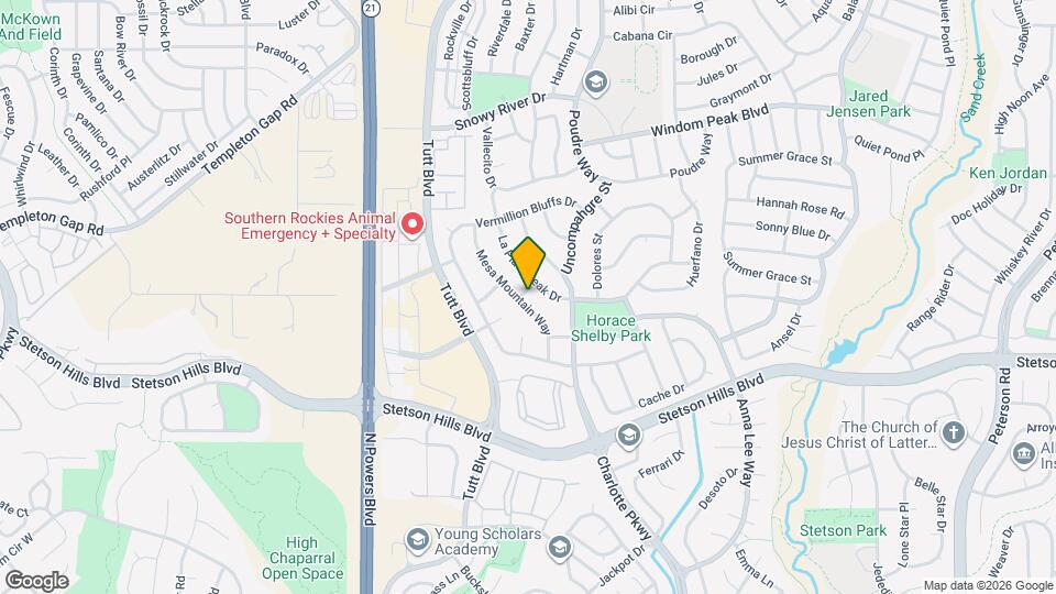 5711 Mesa Mountain Way Map and Location Details