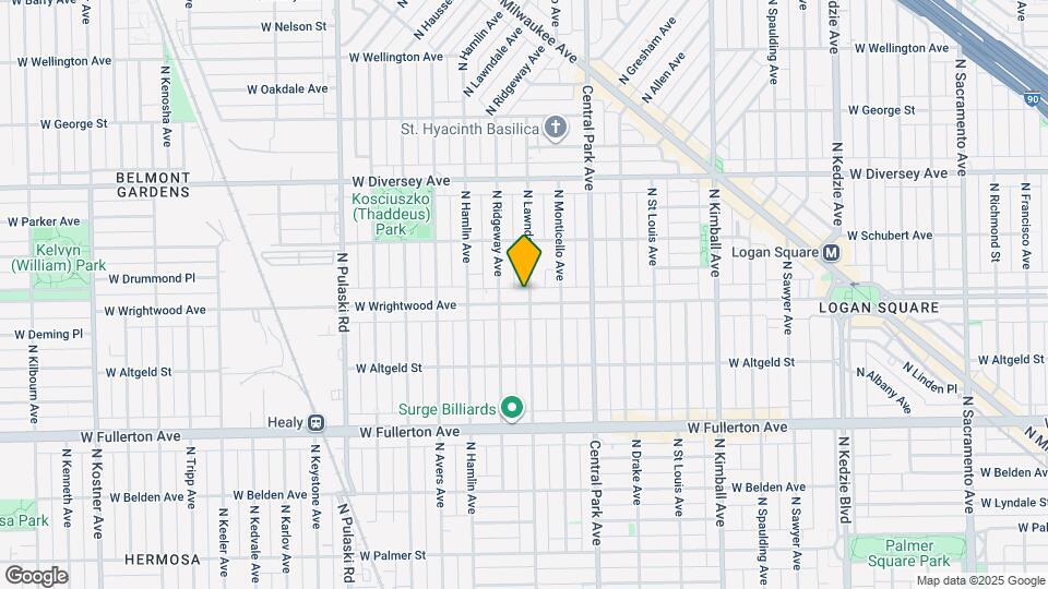 3702 W Wrightwood Ave Map and Location Details