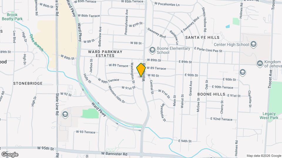 9006 Wornall Rd Map and Location Details