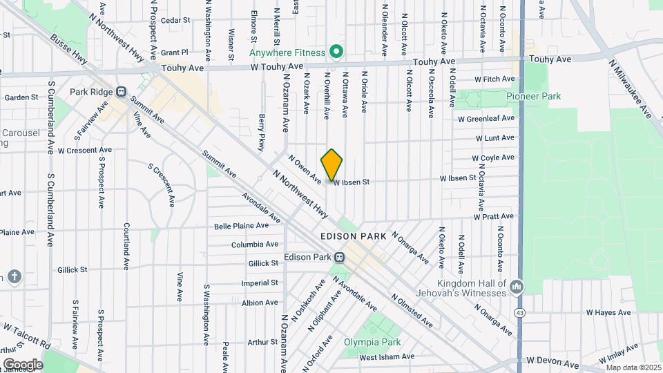 6881 N Overhill Ave Map and Location Details