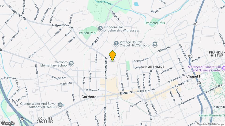 506 N. Greensboro St, Unit 25 Mapa y Detalles de la Ubicación
