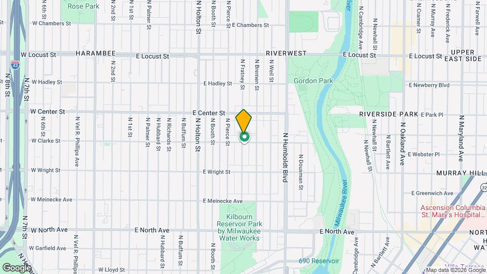 2612 N Fratney St, Unit 2612 upper Map and Location Details