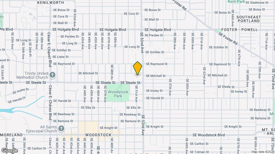 5116 SE Mitchell St Map and Location Details